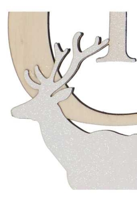 Decoratie Hanger Mobiel Houten Merry Christmas & Koord 35.5x36cm 1st