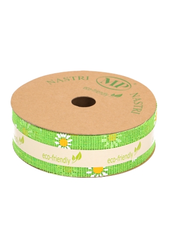 Geschenklint Jute Daisy Groen 4.5cm x 20 meter