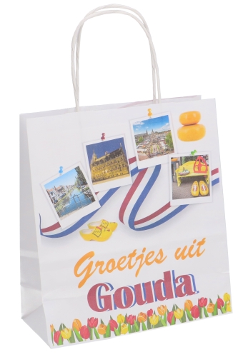 Papieren Draagtas & Handvat Greeting Gouda 19x8x21cm 50stuks