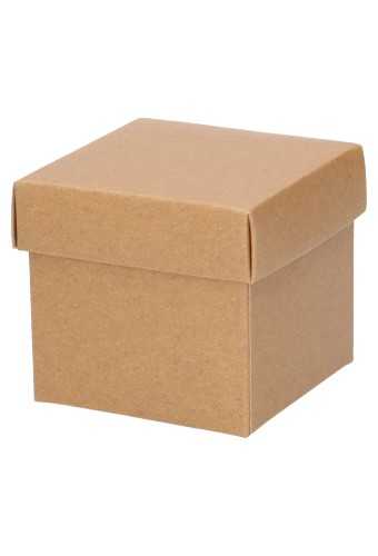 Kubus Kadodoosjes & Deksel Mat Kraft KrabBon 6.5x6.5x6cm 125gr 25stuks