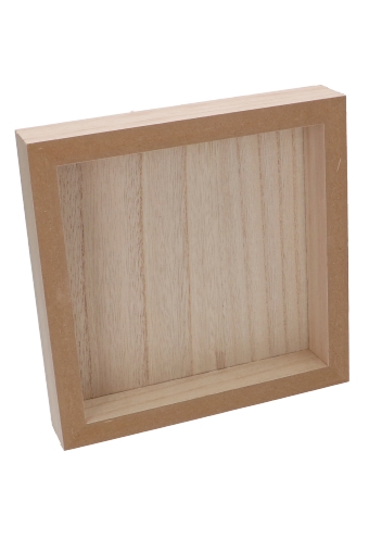 Houten Dienblad Naturel 19x19x4.3cm 1 stuks