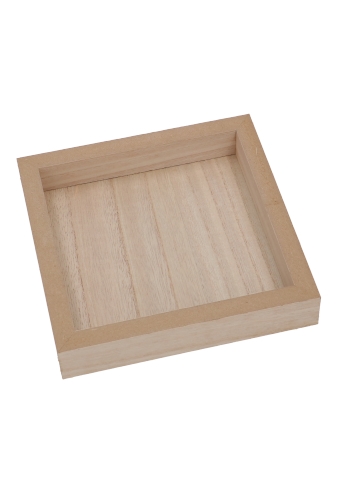 Houten Dienblad Naturel 19x19x4.3cm 1 stuks