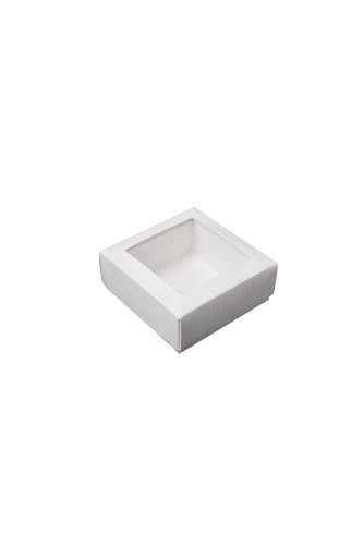 Geschenkdoos Wit & Relief Brussel Met Venster 8x8x4cm 10stuks