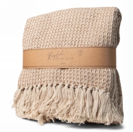 Jens Living Recycled Cotton Plaid Wafel Beige 130x180x0.3cm 1stuks Jens Living Recycled Cotton Plaid Wafel Beige 130x180x0.3cm 1stuks