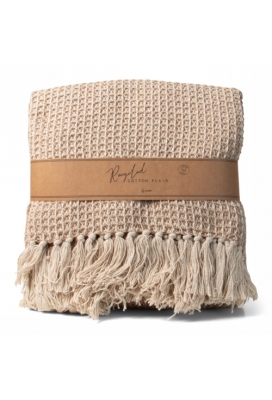 Jens Living Recycled Cotton Plaid Wafel Beige 130x180x0.3cm 1stuks Jens Living Recycled Cotton Plaid Wafel Beige 130x180x0.3cm 1stuks