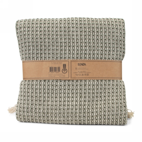 Jens Living Recycled Cotton Plaid Wafel Groen 130x180x0.3cm 1stuks