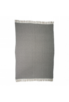 Jens Living Recycled Cotton Plaid Visgraat Zwart 130x180x0.3cm 1stuks