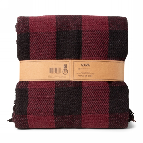 SENZA Recycled Cotton Plaid Geruit Bordeaux 1 stuk