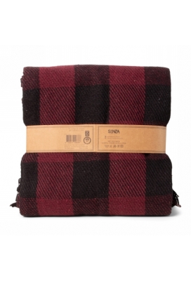 SENZA Recycled Cotton Plaid Geruit Bordeaux 1 stuk