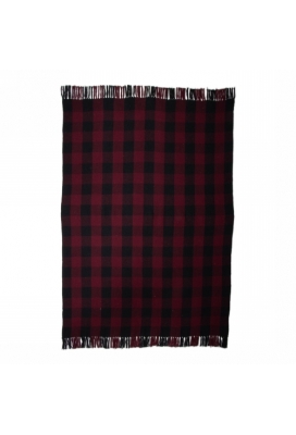 SENZA Recycled Cotton Plaid Geruit Bordeaux 1 stuk