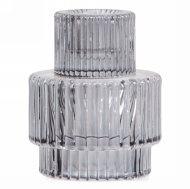 Jens Living Duo Kandelaar Grijs 6.4x6.4x8cm 1stuks Jens Living Duo Kandelaar Grijs 6.4x6.4x8cm 1stuks