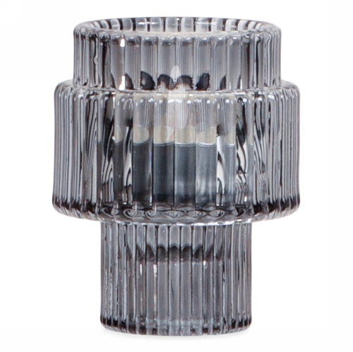 Jens Living Duo Kandelaar Grijs 6.4x6.4x8cm 1stuks