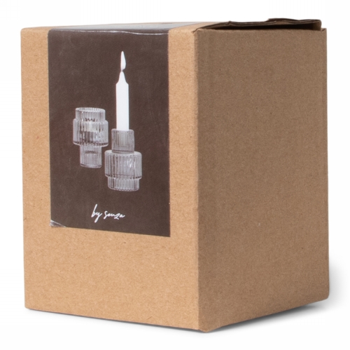 Jens Living Duo Kandelaar Grijs 6.4x6.4x8cm 1stuks