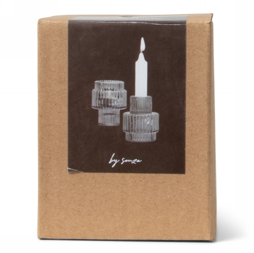 Jens Living Duo Kandelaar Grijs 6.4x6.4x8cm 1stuks