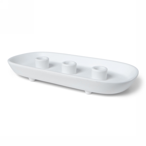 Jens Living Keramieken Kandelaar Triple Wit 30x14x3.5cm 1stuks