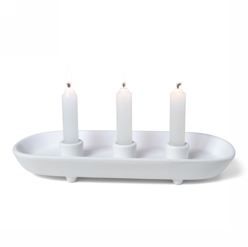 Jens Living Keramieken Kandelaar Triple Wit 30x14x3.5cm 1stuks Jens Living Keramieken Kandelaar Triple Wit 30x14x3.5cm 1stuks