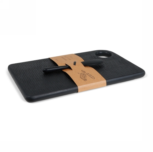 Jens Living Mango Boterbord Met Mes Zwart 33x20x1.5cm 1stuks Jens Living Mango Boterbord Met Mes Zwart 33x20x1.5cm 1stuks
