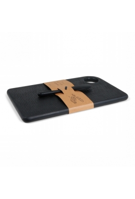 Jens Living Mango Boterbord Met Mes Zwart 33x20x1.5cm 1stuks Jens Living Mango Boterbord Met Mes Zwart 33x20x1.5cm 1stuks