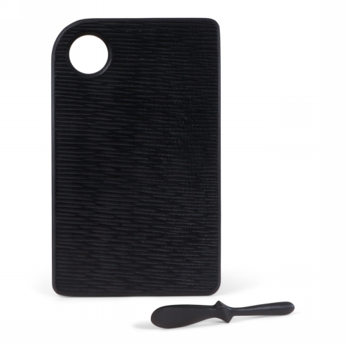 Jens Living Mango Boterbord Met Mes Zwart 33x20x1.5cm 1stuks