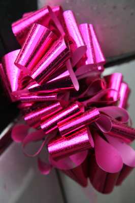 Strik Pink Metallic Doorsnee 15cm lint 5cm 1stuks