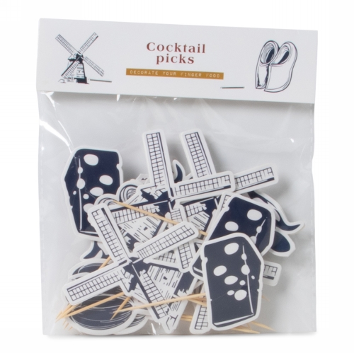 Jens Living Cocktailprikkers Dutch Delight 9.5x5x0.2cm 1stuks Jens Living Cocktailprikkers Dutch Delight 9.5x5x0.2cm 1stuks
