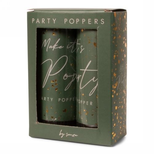 Jens Living Party Poppers Groen set van 2stuks 3.8x3.8x10.5cm 1stuks