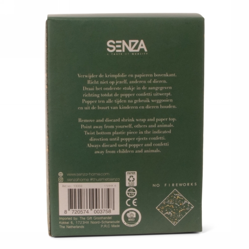 Jens Living Party Poppers Groen set van 2stuks 3.8x3.8x10.5cm 1stuks