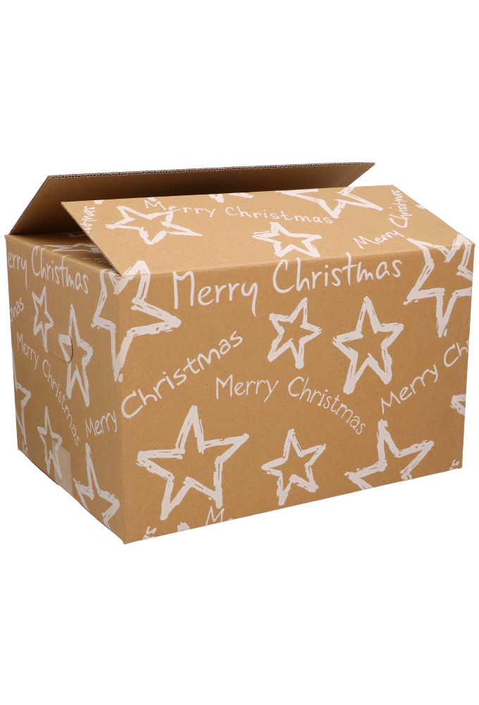 Kerstpakketdozen Stars Naturel Wit 39x29x10.5cm 15stuks OP IS OP