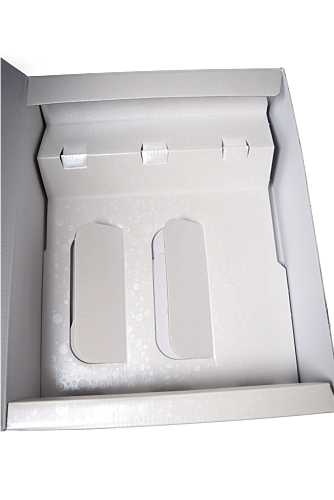 Luxe Wijndozen Ferro Witte Dots Relief voor 3 fles 34x27x9.5cm 30stuks