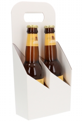 Bierverpakking Draagdoos Brugge Wit Relief voor 2 flesjes 33cl 10stuks