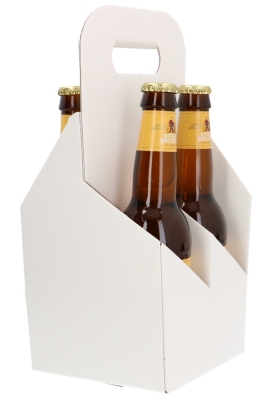 Bierverpakking Draagdoos Brugge Wit Relief voor 4 flesjes 33cl 10stuks