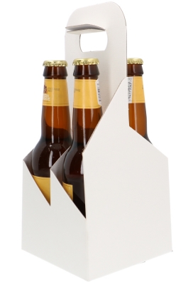 Bierverpakking Draagdoos Brugge Wit Relief voor 4 flesjes 33cl 10stuks