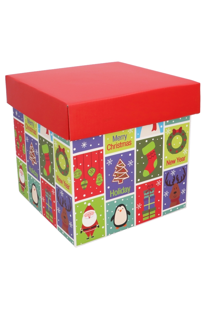 Kerstpakketdozen Present Kubus Merry Christmas 20x20x20cm 10stuks