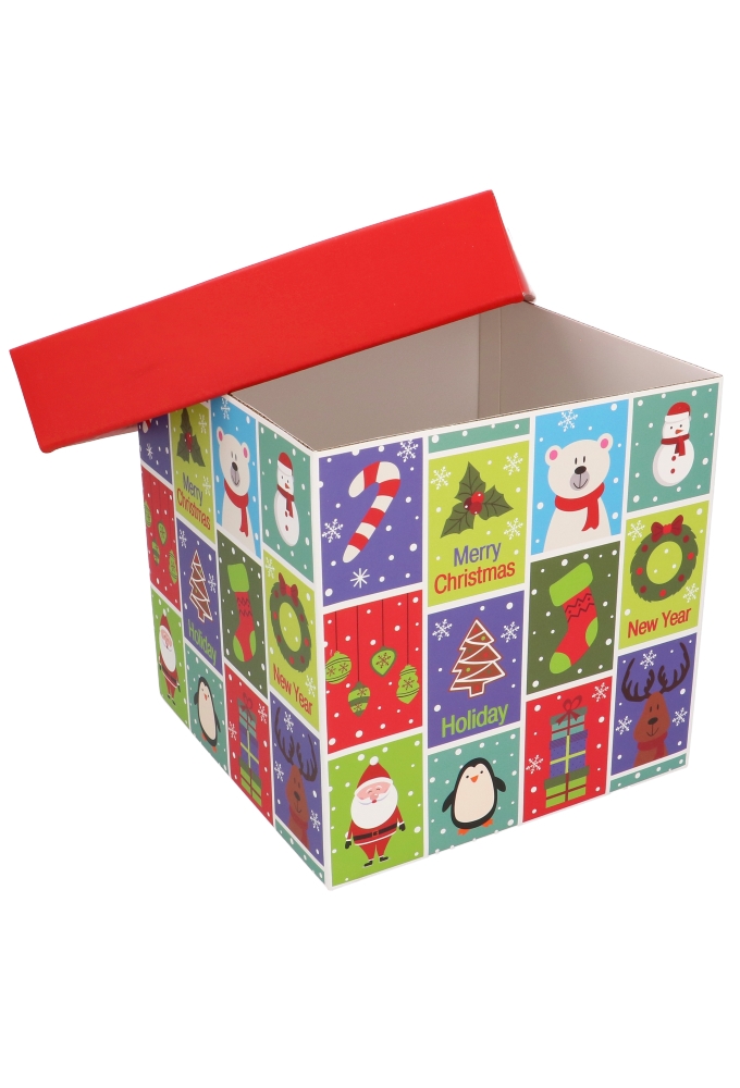 Kerstpakketdozen Present Kubus Merry Christmas 20x20x20cm 10stuks