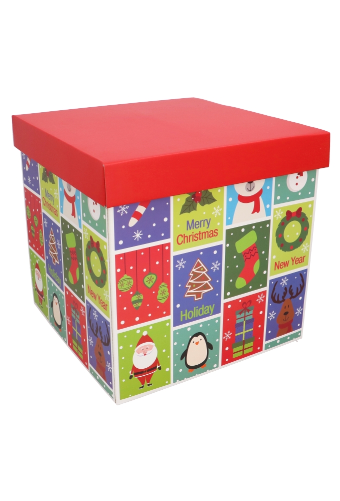 Kerstpakketdozen Present Kubus Merry Christmas 30x30x30cm 10stuks