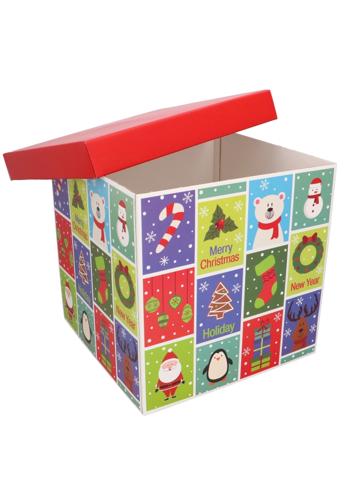 Kerstpakketdozen Present Kubus Merry Christmas 30x30x30cm 10stuks