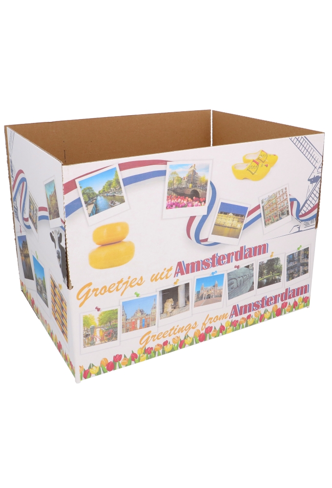 Geschenkdozen Groetjes & Greetings Amsterdam 31x20x14cm 30stuks