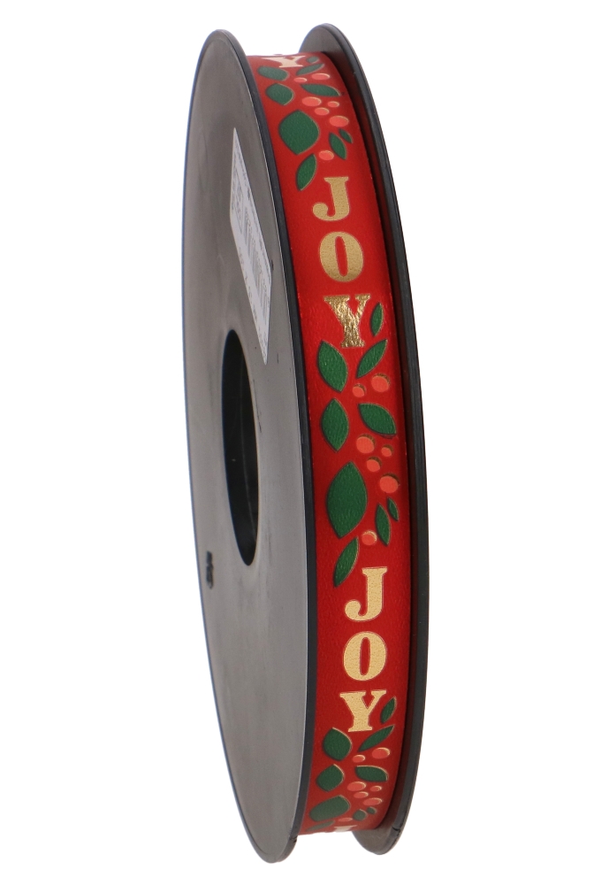 Kerst Krullint Christmas Joy Rood 15mm x 100 meter OP IS OP