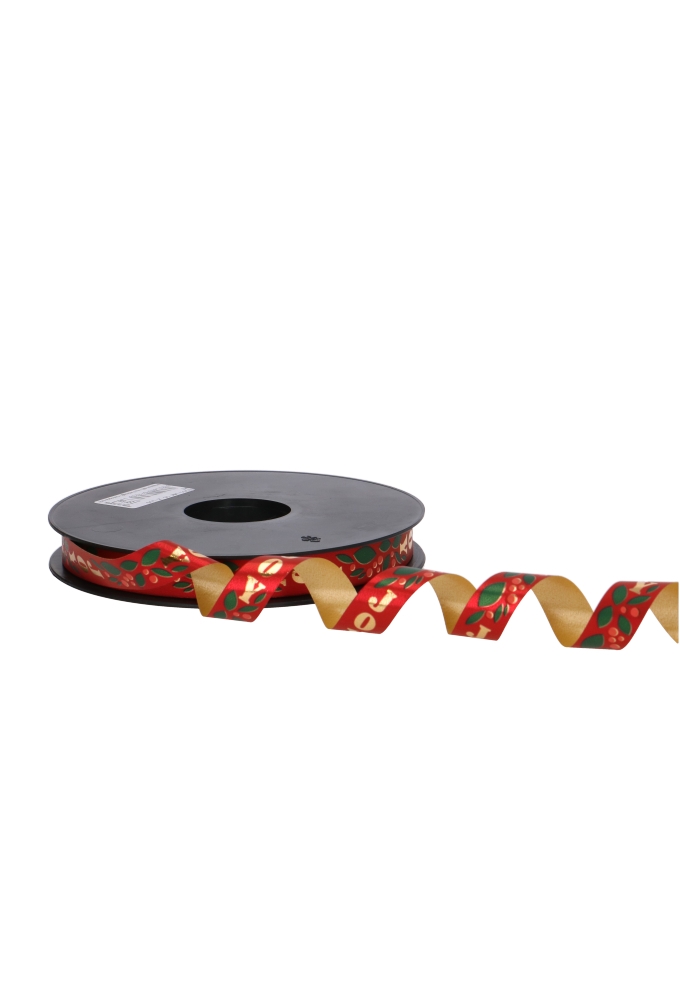 Kerst Krullint Christmas Joy Rood 15mm x 100 meter OP IS OP