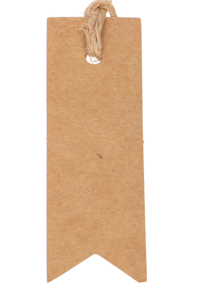 Kadokaartje Label Kraft 2.3x7cm Naturel Blanco & Koord 24stuks