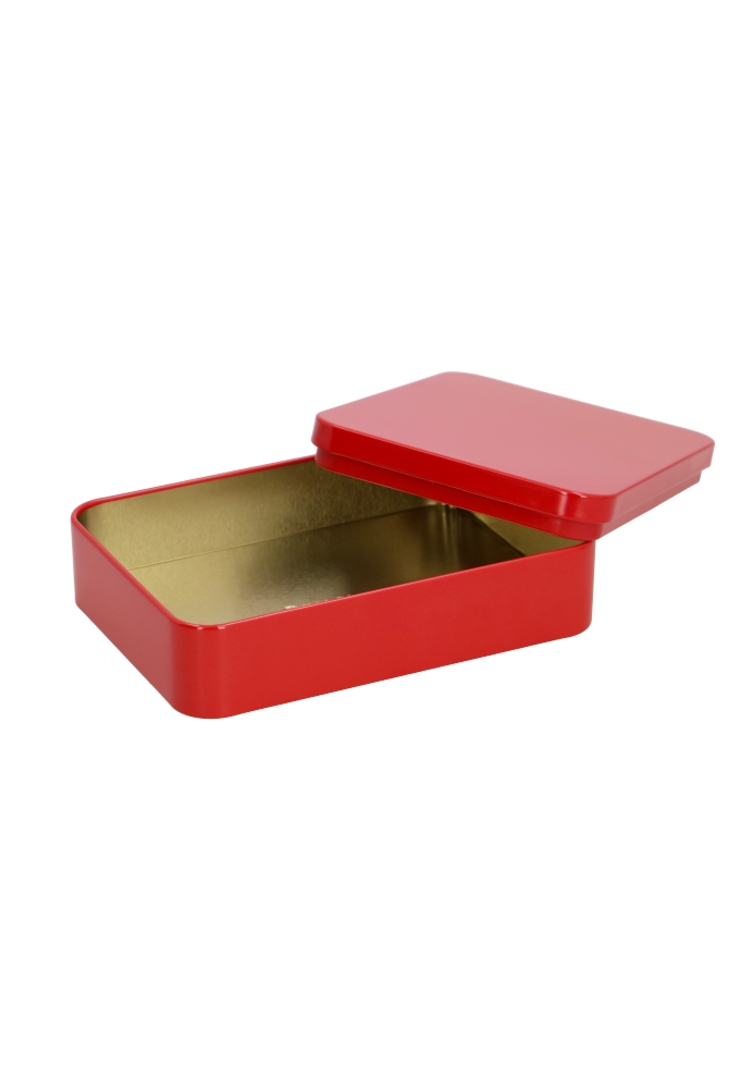 Blikken Uni Rood Rechthoekig 14.2x10.1x3.1cm 12stuks