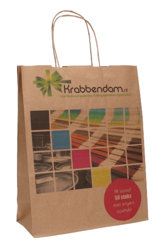 Papieren Tassen Kraft Digitaal Bedrukt & Handvat  A4 24x11x31cm 50st