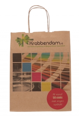 Papieren Tassen Kraft Digitaal Bedrukt & Handvat  A4 24x11x31cm 50st