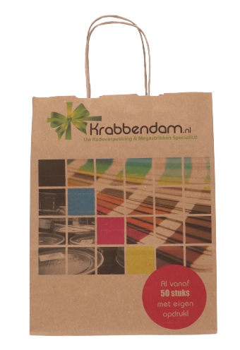Papieren Tassen Kraft Digitaal Bedrukt & Handvat  A4 24x11x31cm 50st