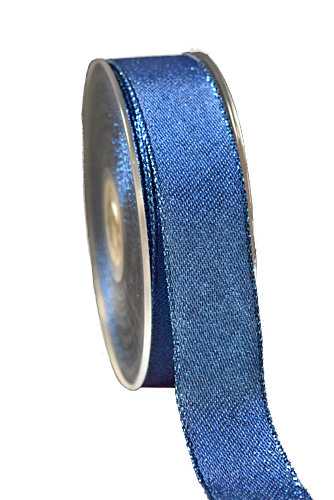 Kadolint Metallic Blauw Met Blauw Rand IJzerdraad 25mm x 20meter