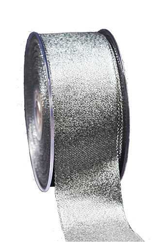 Kadolint Metallic Zilver Met Zilver Rand IJzerdraad 40mm x 20meter