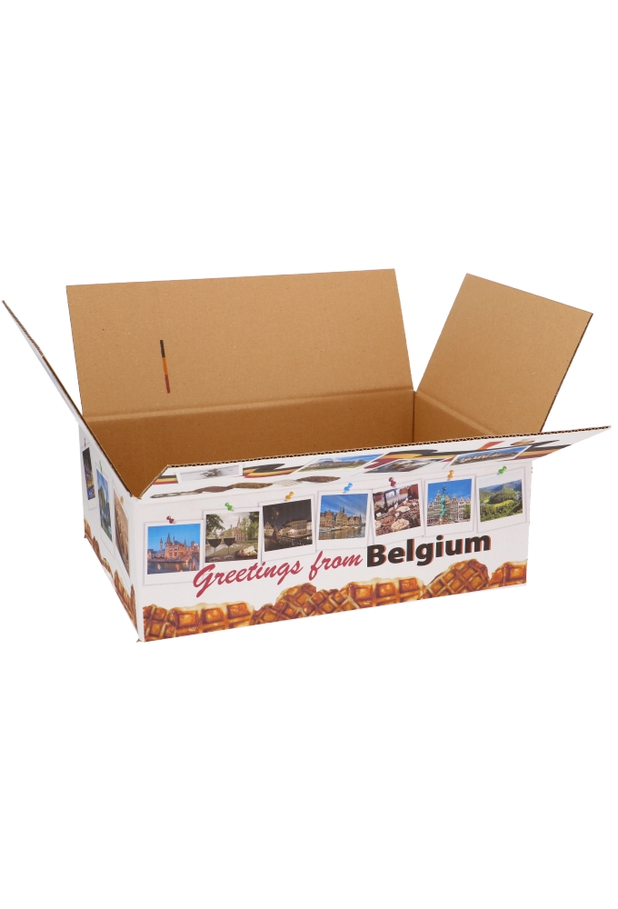 Geschenkdozen Greetings Belgium 39x29x13cm 15stuks