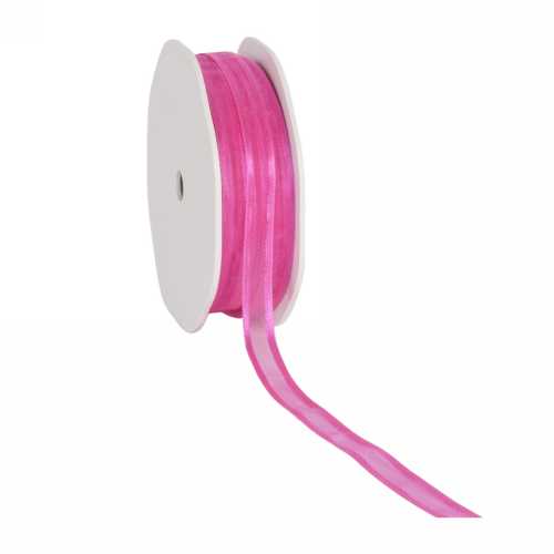 Luxe Organza Lint Met Satijnen Rand Fuchsia 10mm x 50meter