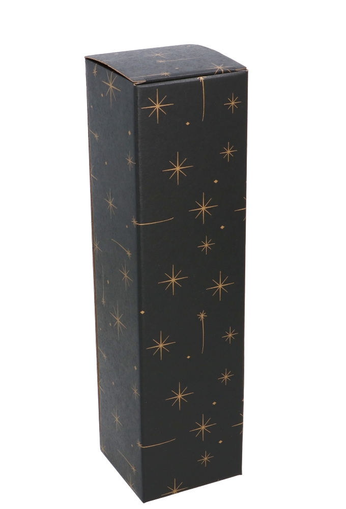 Luxe Wijndozen Vigo Zwart Stars voor 1 fles 9x9x34cm 10stuks