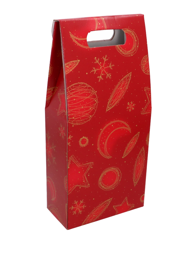 Luxe Wijndozen Vigo Rood Celestial Christmas 2fles 18x9x38.5cm 30stuks